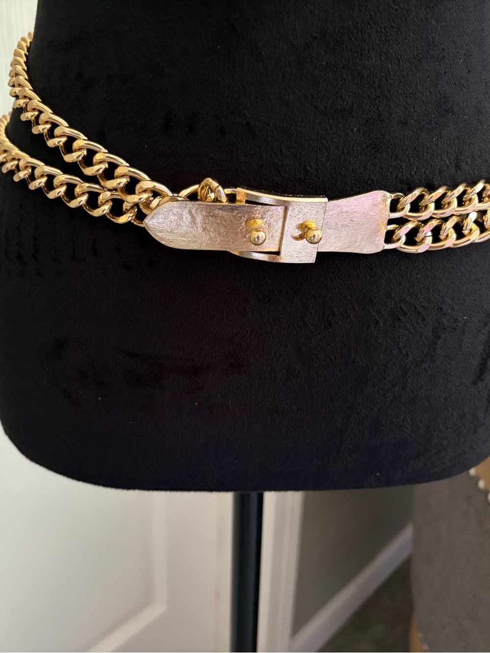 Gold Double Chain Belt with Buckle